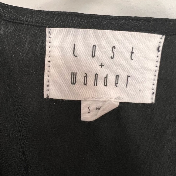 Lost + Wander Midi Dress with Tie Waist & Dolman Sleeves Size S Black - Picture 6 of 11